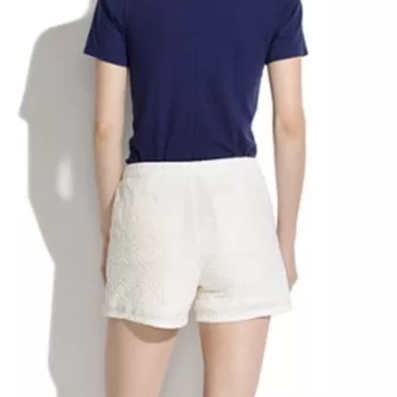 NWT Madewell Thompson Shorts in in Soft Embroidery Ivory Sz 8 - Picture 2 of 11